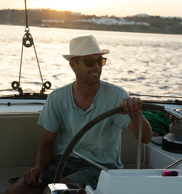 Kousathanas Vasileios, The Captain — Nautilus Mykonos Sailing — The Boho Experience Mykonos